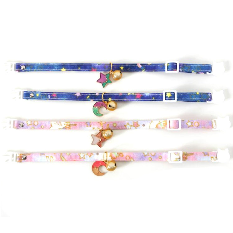 4 PCS Adjustable Cat Dog Rabbit Safety Buckle Collar Pet Accessories, Size:S 17-32cm, Style:Moon