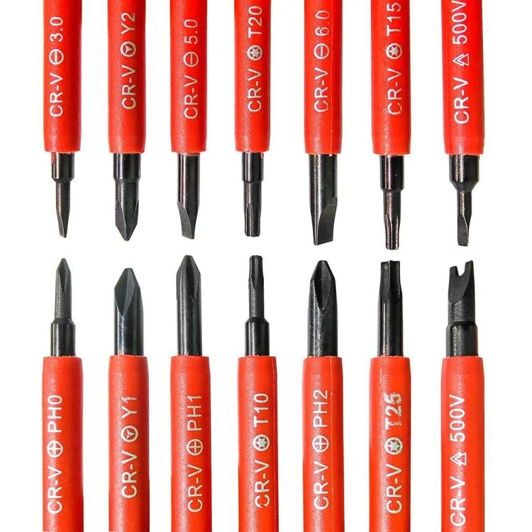 7 in 1 Bit Insulation Multipurpose Repair Tool Screwdriver Set(Red)