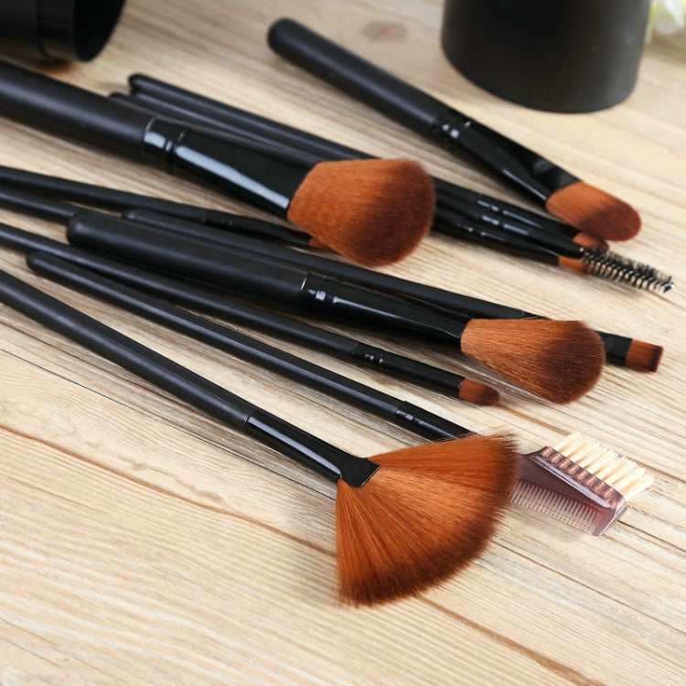 12Pcs/Sets Makeup Brushes Tool Eye Shadow Foundation Eyebrow Lip Brush cosmetics Leather Cup Holder Case Kit