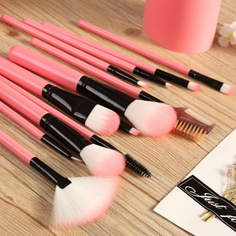 12Pcs/Sets Makeup Brushes Tool Eye Shadow Foundation Eyebrow Lip Brush cosmetics Leather Cup Holder Case Kit