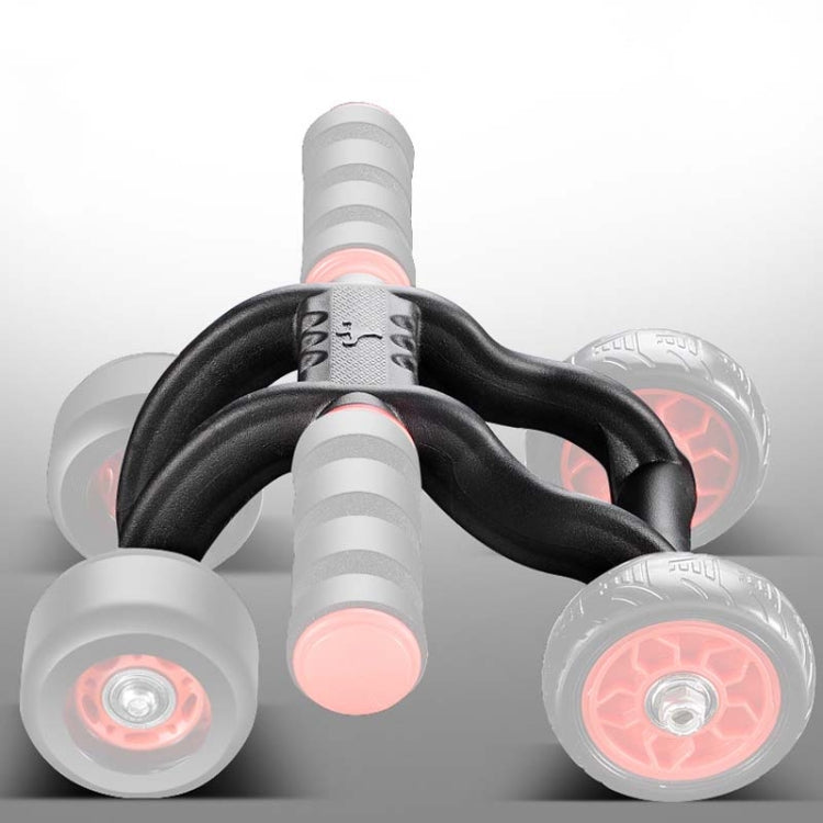 HT01 Automatic Rebound Four-Wheel Silent Abdominal Wheel Exercise Fitness Equipment, Specification:with Kneeling Pad + Brake Pads