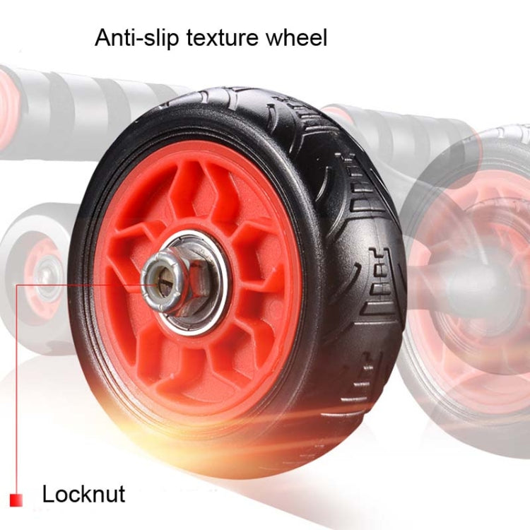 HT01 Automatic Rebound Four-Wheel Silent Abdominal Wheel Exercise Fitness Equipment, Specification:with Kneeling Pad + Brake Pads