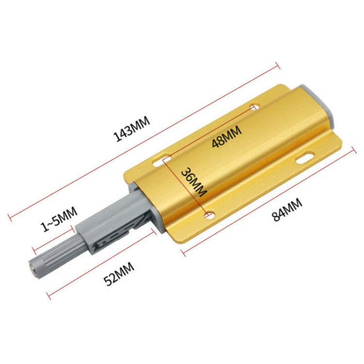 3 PCS Aluminum Alloy Bouncer Free Handle Push-Pull Cabinet Wardrobe Door Drawer Bouncer, Color:Gold