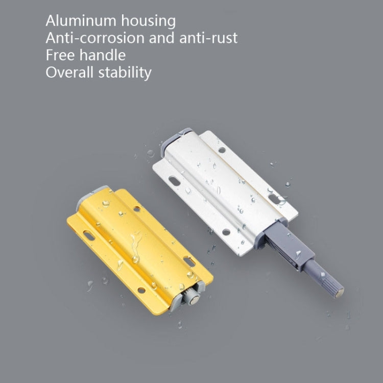 3 PCS Aluminum Alloy Bouncer Free Handle Push-Pull Cabinet Wardrobe Door Drawer Bouncer, Color:Silver