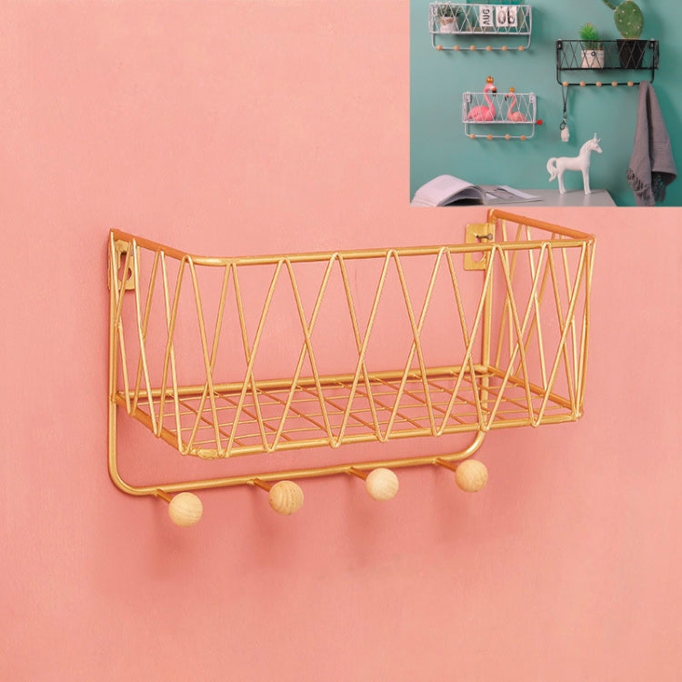 Wall Hook Rack Home Wall Decoration Creative Multifunctional Partition Wrought Iron Rack, Size:Small