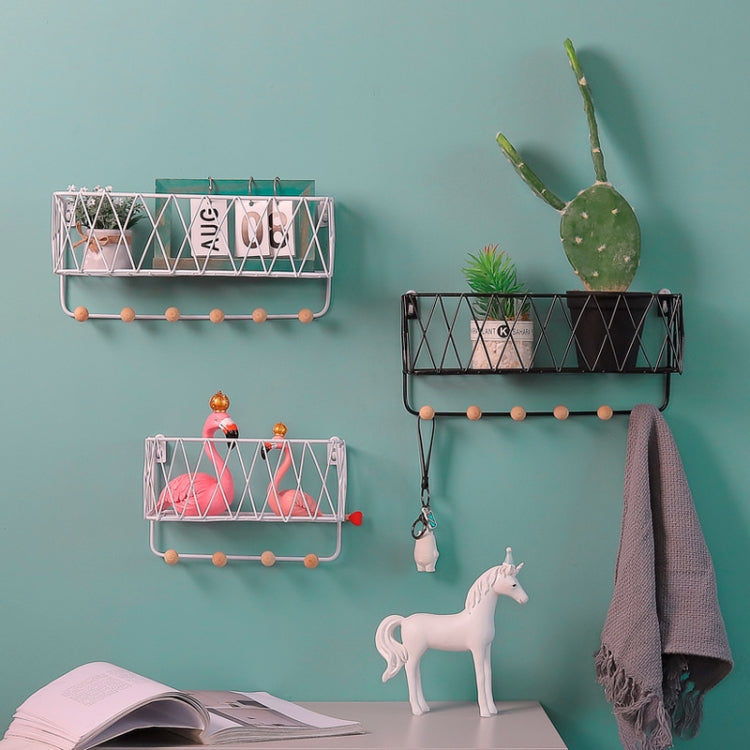 Wall Hook Rack Home Wall Decoration Creative Multifunctional Partition Wrought Iron Rack, Size:Small