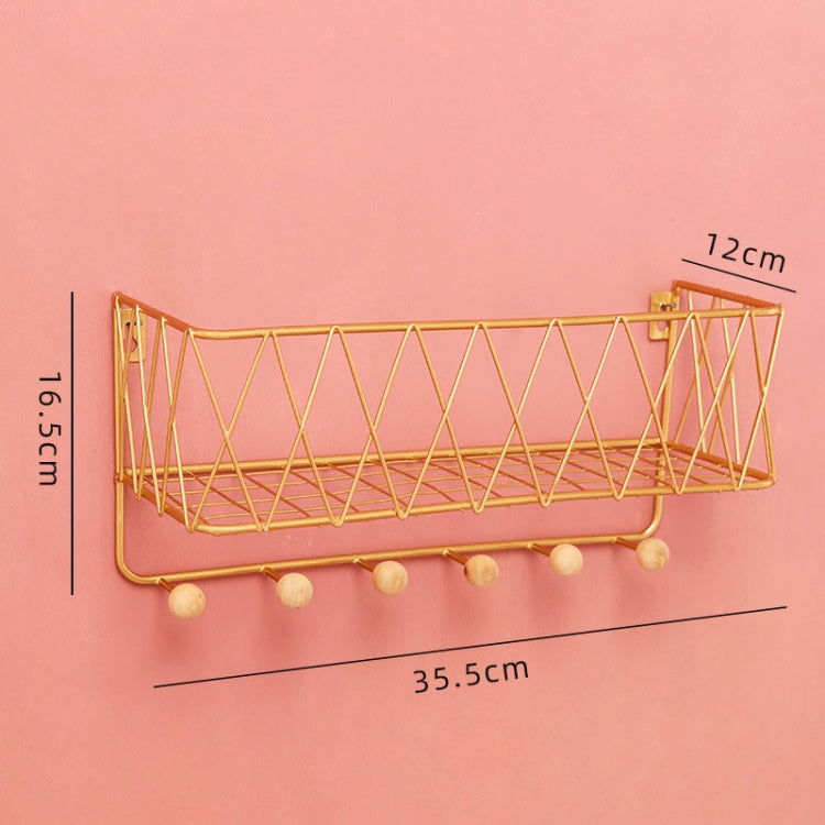 Wall Hook Rack Home Wall Decoration Creative Multifunctional Partition Wrought Iron Rack, Size:Large