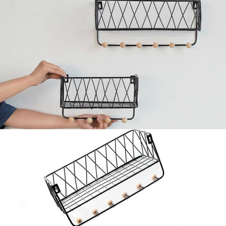 Wall Hook Rack Home Wall Decoration Creative Multifunctional Partition Wrought Iron Rack, Size:Large