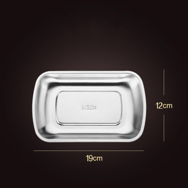 3 PCS Stainless Steel Tray Fruit Snack Storage Tray Hotel Tableware Towel Dish Snack Dish Household Dish, Size:Small(Steel)