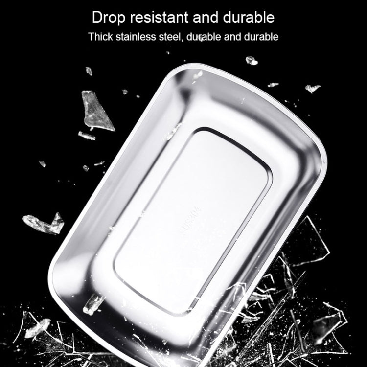 3 PCS Stainless Steel Tray Fruit Snack Storage Tray Hotel Tableware Towel Dish Snack Dish Household Dish, Size:Small(Steel)