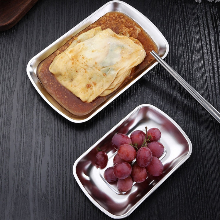 3 PCS Stainless Steel Tray Fruit Snack Storage Tray Hotel Tableware Towel Dish Snack Dish Household Dish, Size:Medium(Steel)