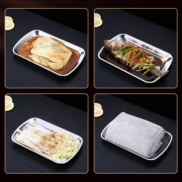 3 PCS Stainless Steel Tray Fruit Snack Storage Tray Hotel Tableware Towel Dish Snack Dish Household Dish, Size:Medium(Steel)