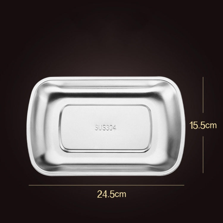 3 PCS Stainless Steel Tray Fruit Snack Storage Tray Hotel Tableware Towel Dish Snack Dish Household Dish, Size:Large(Steel)