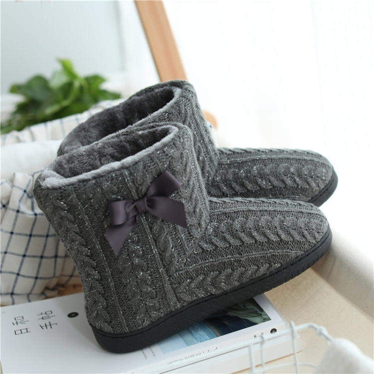 Winter Home Boots Thick-Soled Non-Slip Cotton Slippers, Size: 37-38