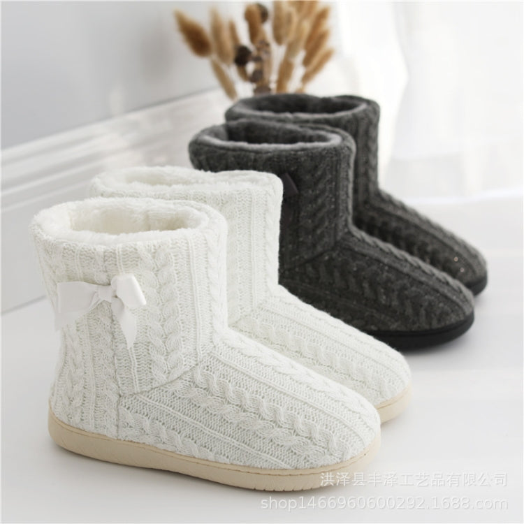 Winter Home Boots Thick-Soled Non-Slip Cotton Slippers, Size: 37-38