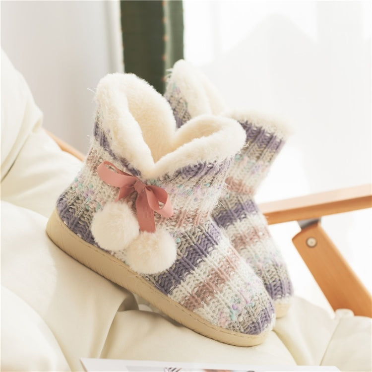 Cashmere Winter Home Boots Thick-Soled Cotton Slippers, Size: 35-36