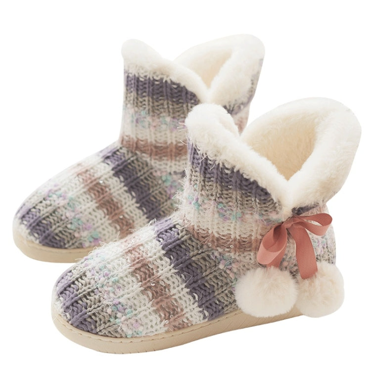 Cashmere Winter Home Boots Thick-Soled Cotton Slippers, Size: 39-40