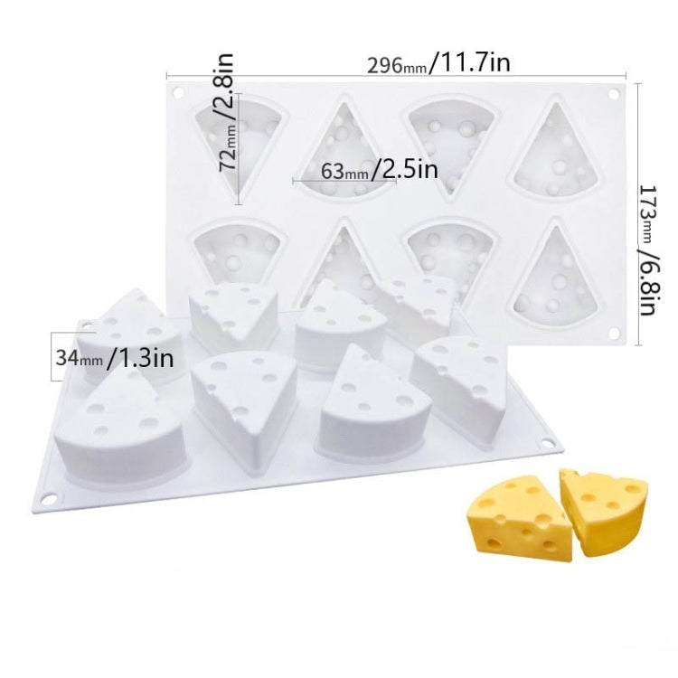 DIY Brushed Cheese Cake Handmade Soap Scented Candle Silicone Mold, Specification: 8 Medium Cheese