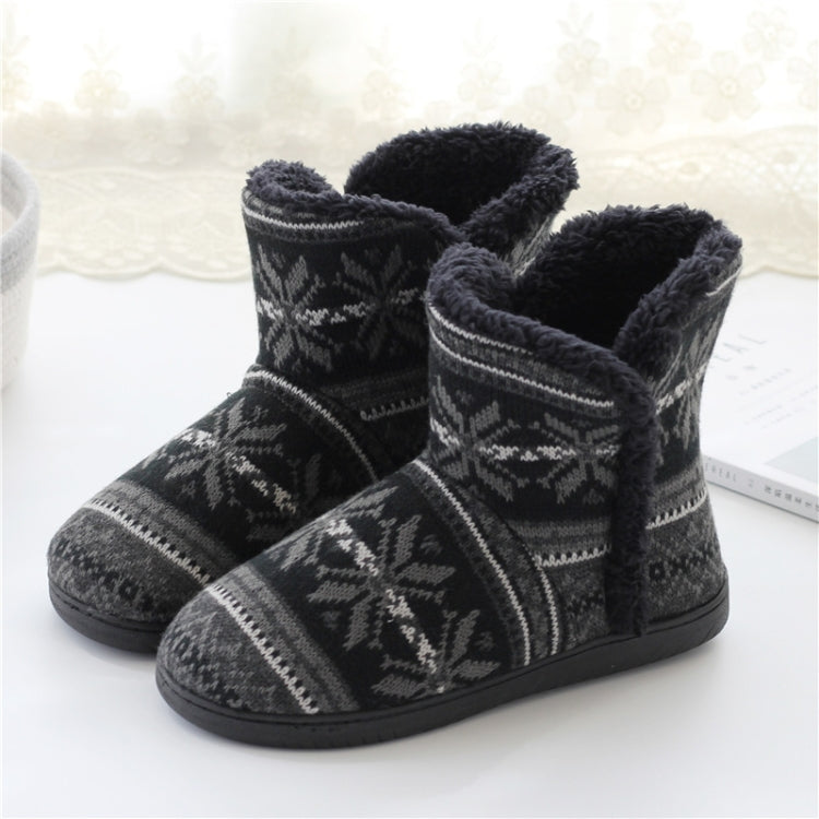 Winter Cashmere Home Boots Thick-Soled Cotton Slippers, Size: 37-38