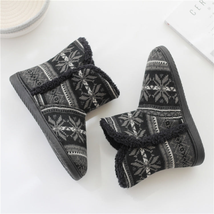 Winter Cashmere Home Boots Thick-Soled Cotton Slippers, Size: 37-38