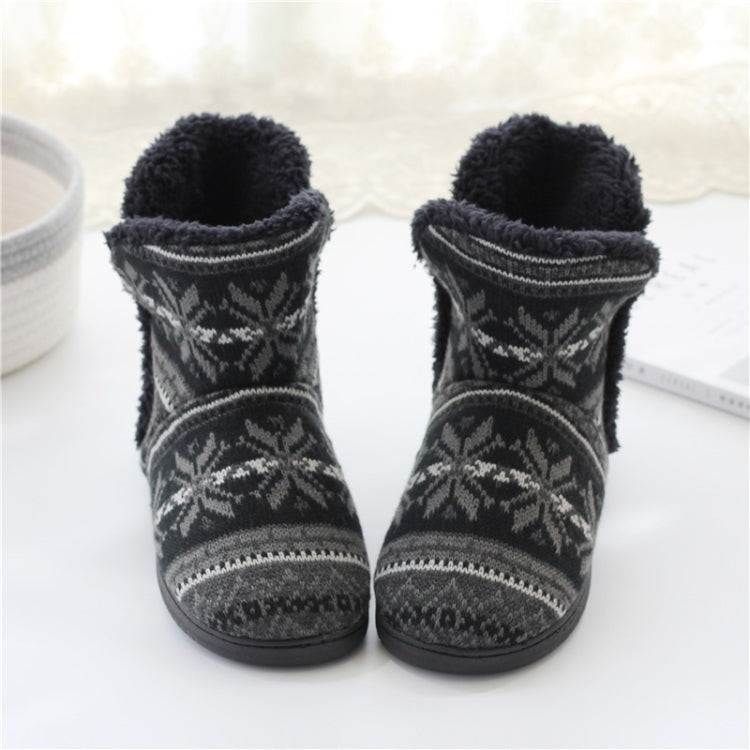 Winter Cashmere Home Boots Thick-Soled Cotton Slippers, Size: 39-40