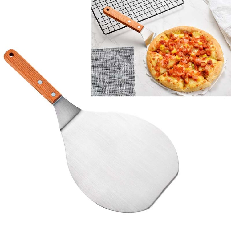 2 PCS 8 Inch Stainless Steel Flat-Head Pizza Shovel Solid Wood Handle Cake Teppanyaki Transfer Shovel