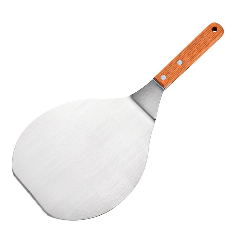 2 PCS 8 Inch Stainless Steel Flat-Head Pizza Shovel Solid Wood Handle Cake Teppanyaki Transfer Shovel
