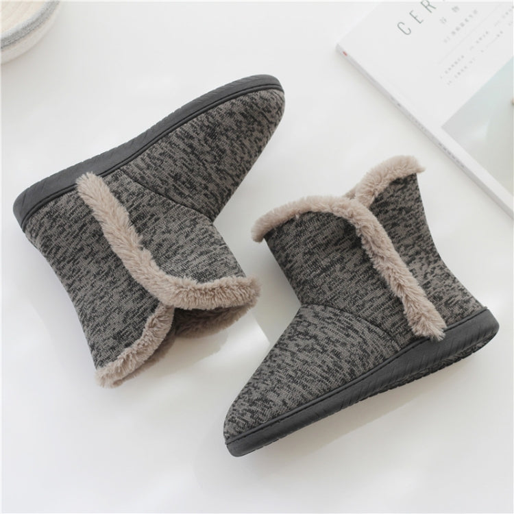 Fall And Winter High-Top Men Cotton Slippers And Velvet Platform Indoor Warm Shoes, Size:43-44