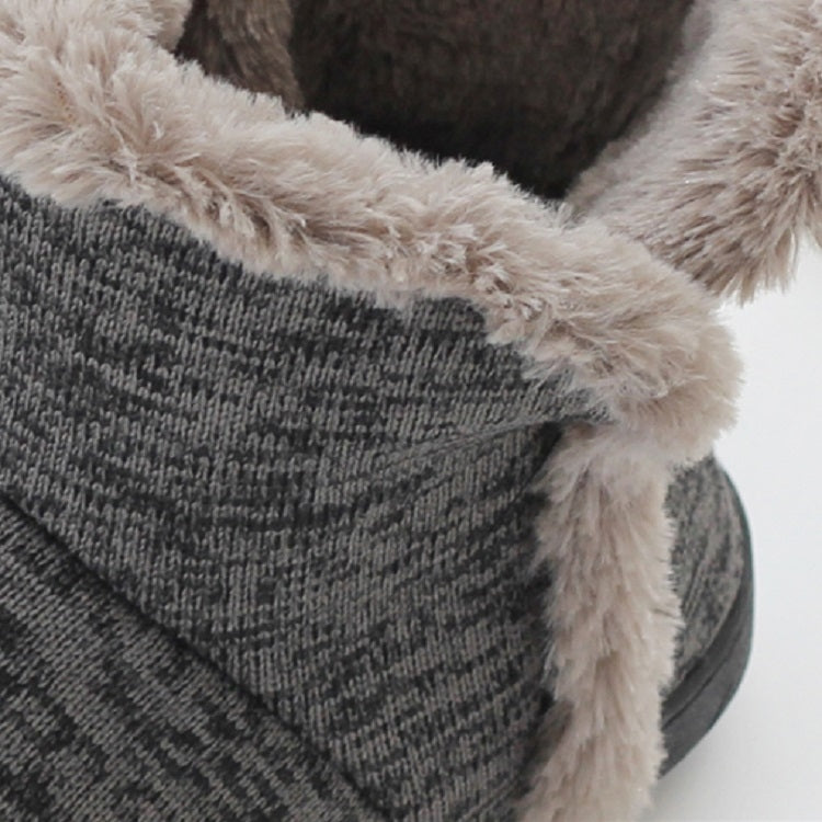 Fall And Winter High-Top Men Cotton Slippers And Velvet Platform Indoor Warm Shoes, Size:43-44