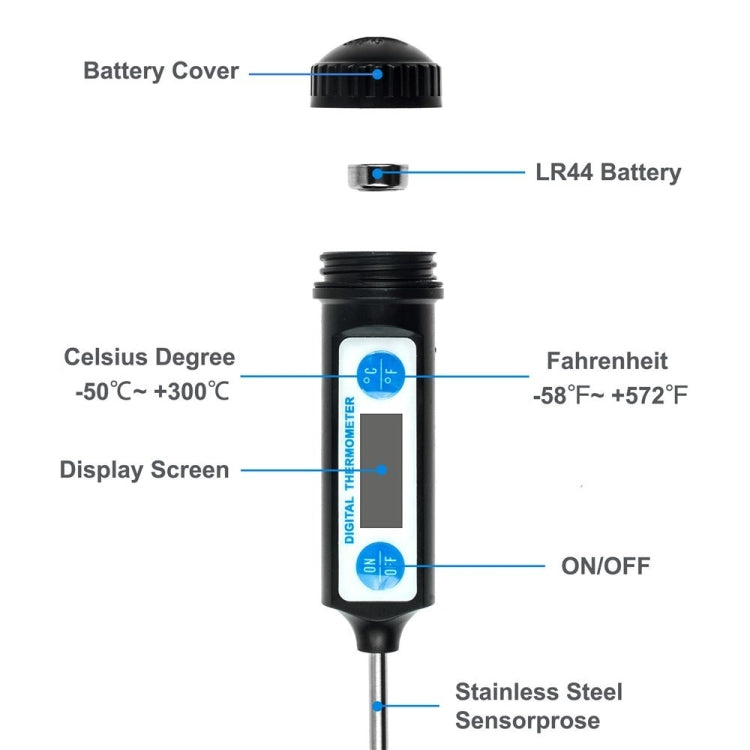 Electronic Digital Food Thermometer For Cake Candy Fry BBQ Food Meat Temperature Household Thermometers with Long Probe