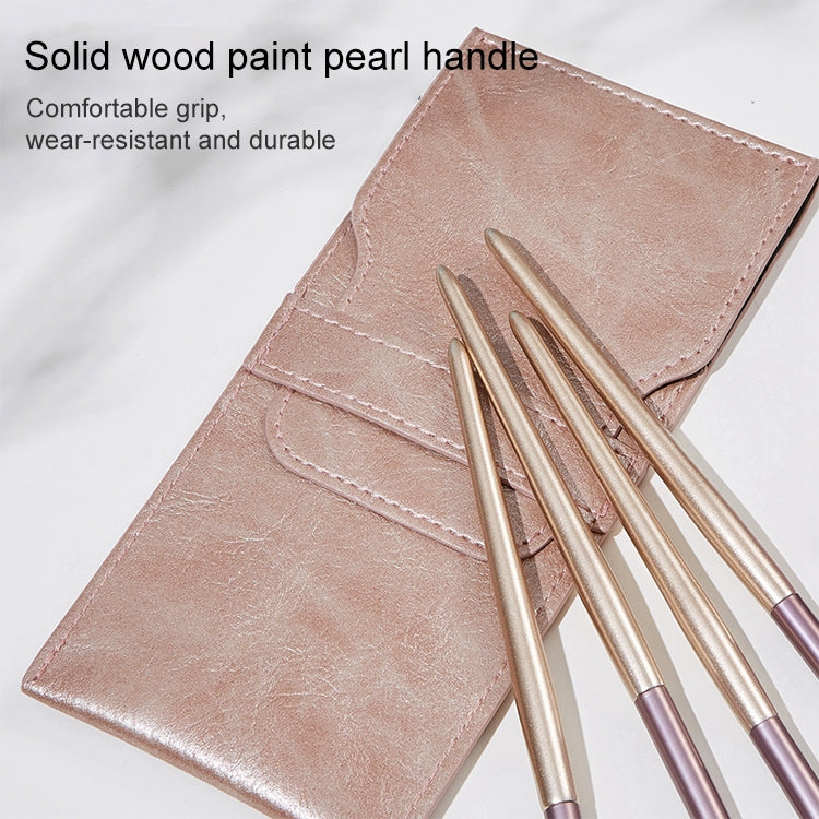 4 PCS / Set Makeup Brush Eye Shadow Brush Eye Makeup Set Soft Hair Detail Brush Smudge Brush With Brush Bag, Color:Silver