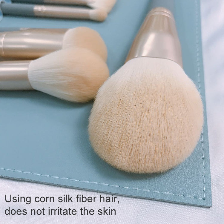 10 PCS / Set Makeup Brush Corn Silk Fiber Hair Loose Powder Brush Face And Eye Makeup Brush, Style:Without Bag