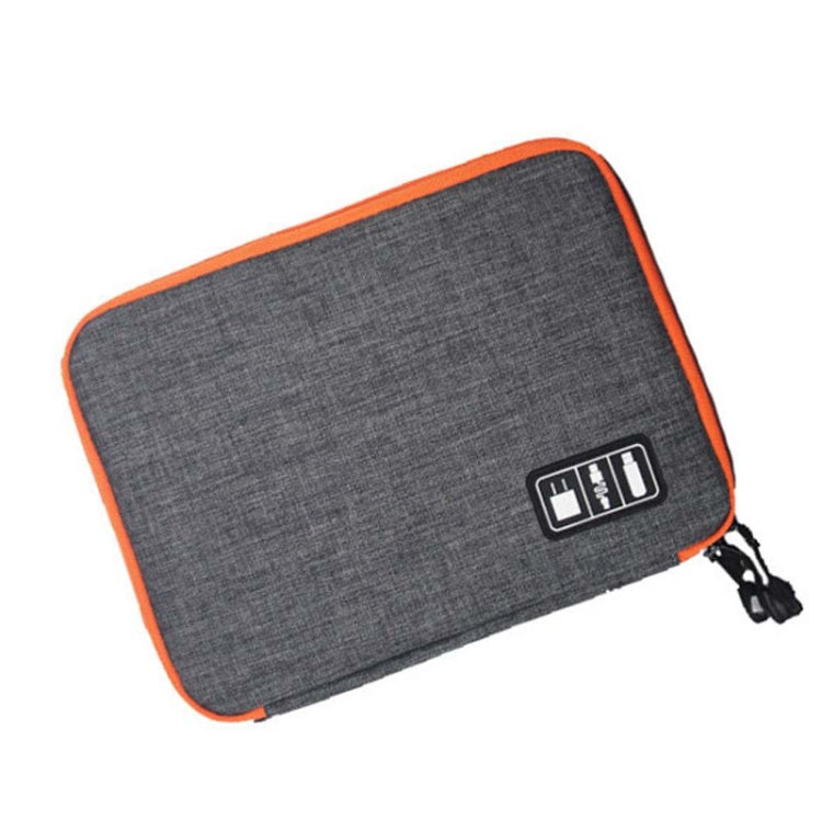 Double Layer Digital Storage Bag Data Cable Finishing Bag Elastic Waterproof Portable Electronic Storage Bag, Size:28x20x3.5cm