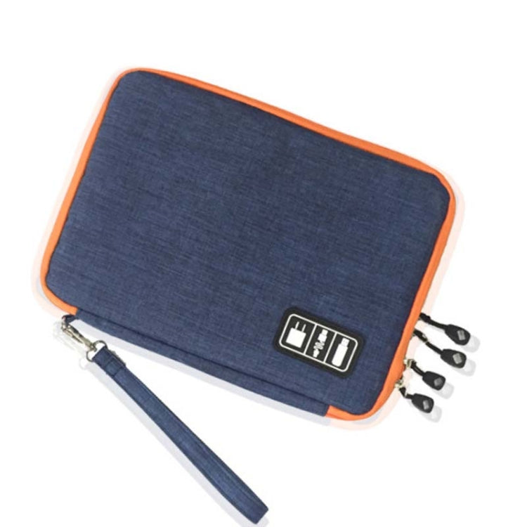 Double Layer Digital Storage Bag Data Cable Finishing Bag Elastic Waterproof Portable Electronic Storage Bag, Size:28x20x3.5cm