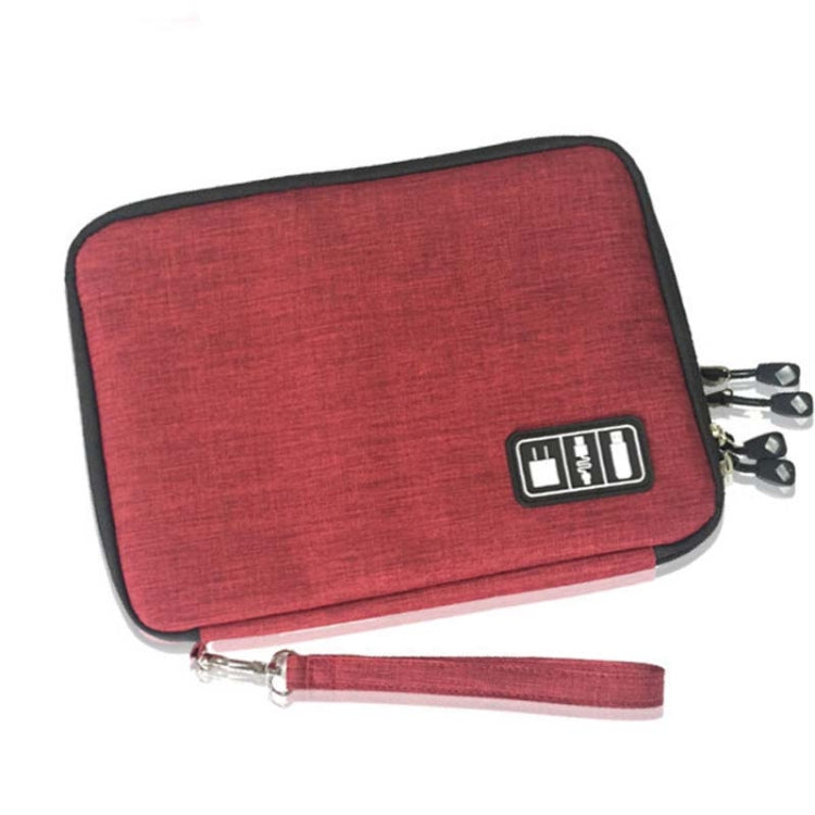 Double Layer Digital Storage Bag Data Cable Finishing Bag Elastic Waterproof Portable Electronic Storage Bag, Size:28x20x3.5cm