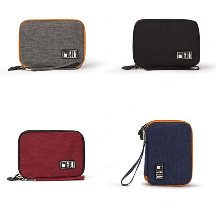 Double Layer Digital Storage Bag Data Cable Finishing Bag Elastic Waterproof Portable Electronic Storage Bag, Size:28x20x3.5cm