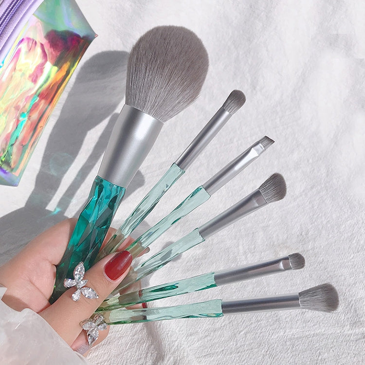 Makeup Brush Corn Silk Fiber Hair Can Washing Makeup Brush, Style:Loose Powder Brush+5 PCS Eye Shadow Brush+Bag