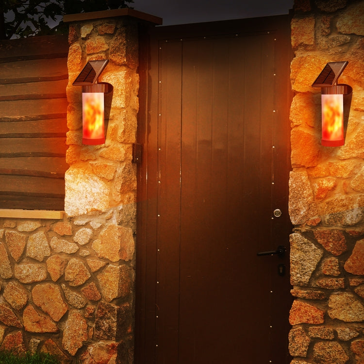 Solar Garden Wall-mounted Flame Light 102LED Dynamic Simulation Torch Landscape Lamp