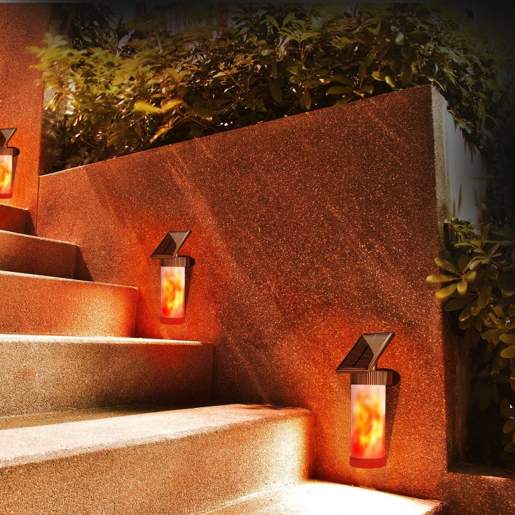 Solar Garden Wall-mounted Flame Light 102LED Dynamic Simulation Torch Landscape Lamp