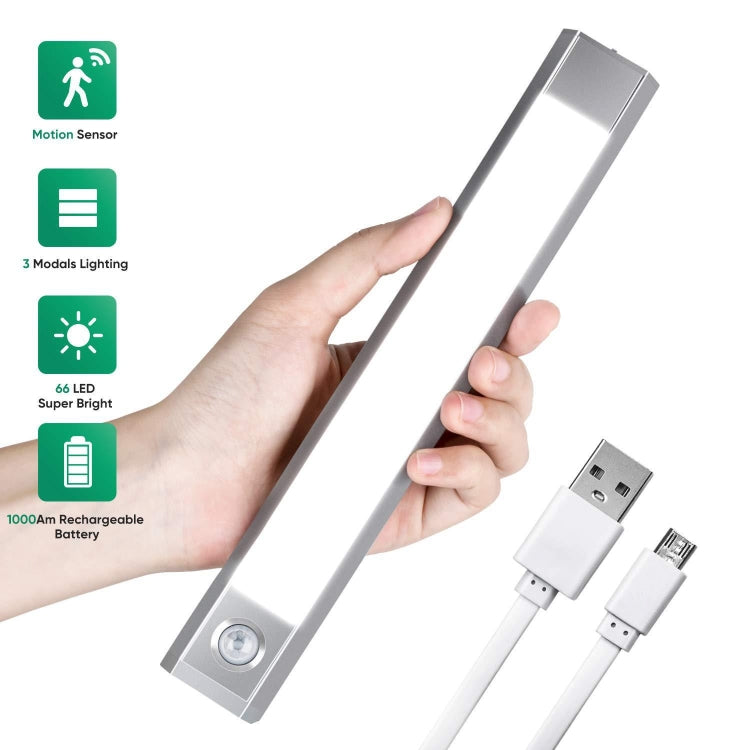 60LEDs Human Body Induction Wardrobe Light Three-Color Dimmable Light Control Cabinet Light
