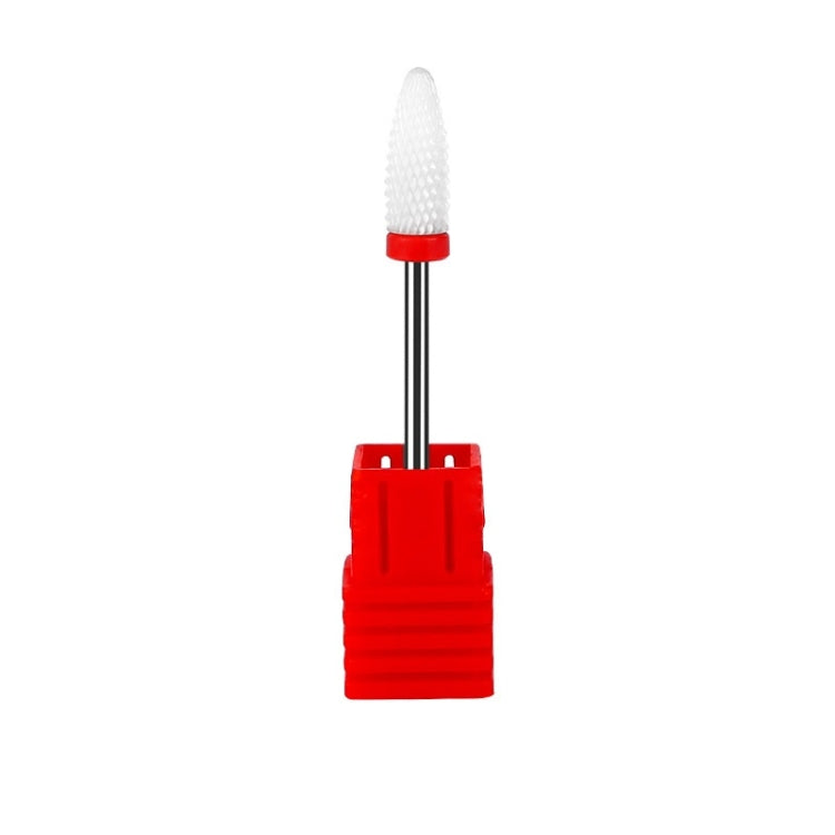 3 PCS Manicure Ceramic Round Grinding Head, Specification: F Red Fine Teeth