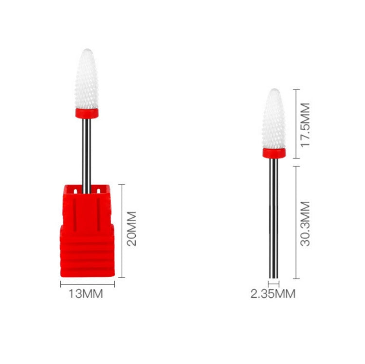 3 PCS Manicure Ceramic Round Grinding Head, Specification: F Red Fine Teeth