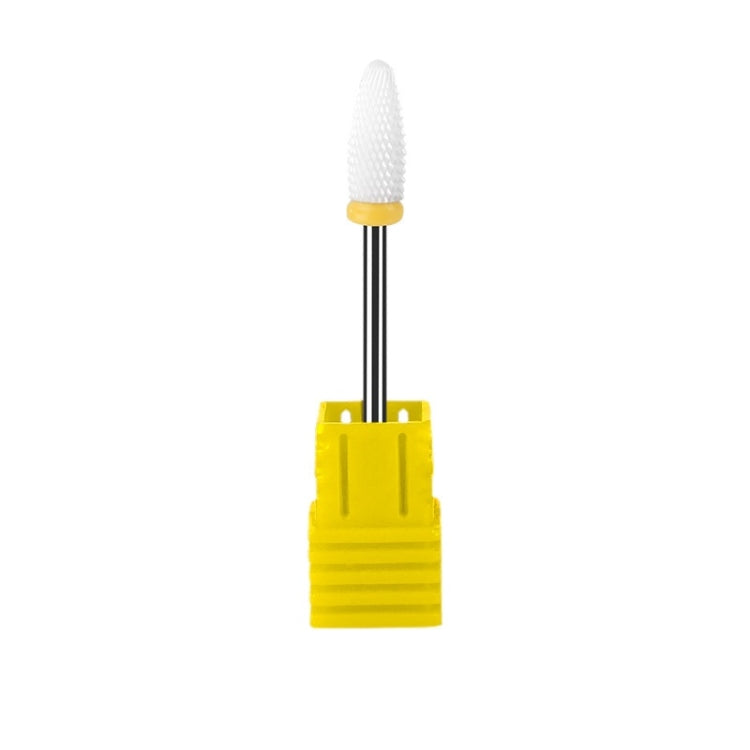 3 PCS Manicure Ceramic Round Grinding Head, Specification: XF Yellow Fine Tooth