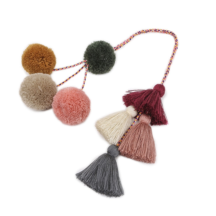 DIY Hand-Woven Bohemian Long Tassel Bag Pendant Keychain Hair Ball Pendant