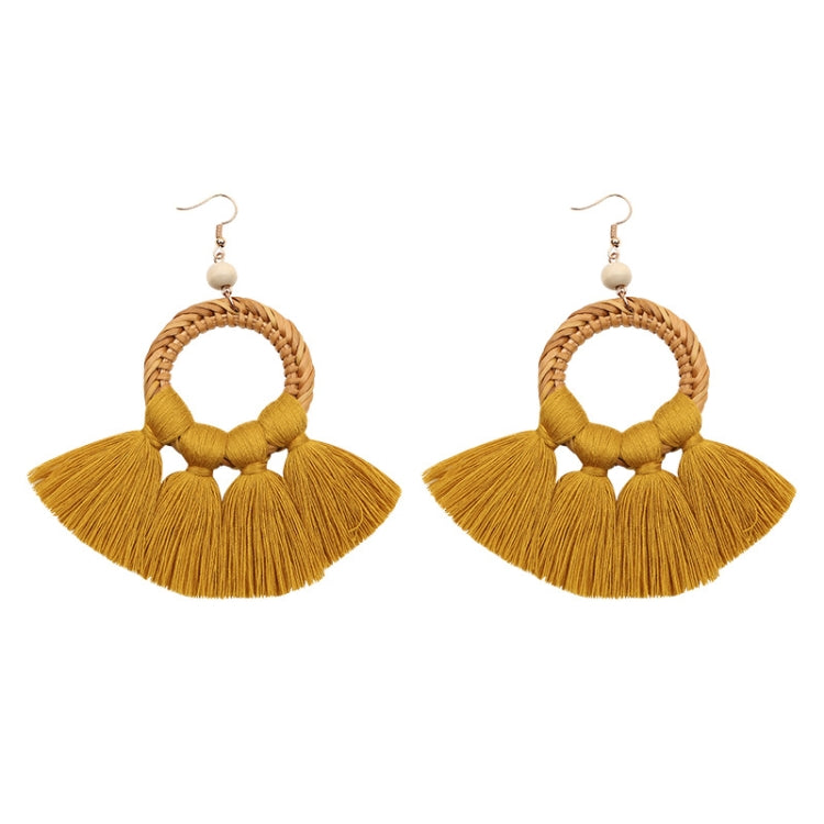 2 Pairs Ethnic Style Cotton Tassel Earrings Exaggerated Earrings Long Earrings