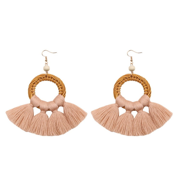 2 Pairs Ethnic Style Cotton Tassel Earrings Exaggerated Earrings Long Earrings