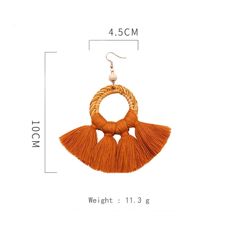 2 Pairs Ethnic Style Cotton Tassel Earrings Exaggerated Earrings Long Earrings