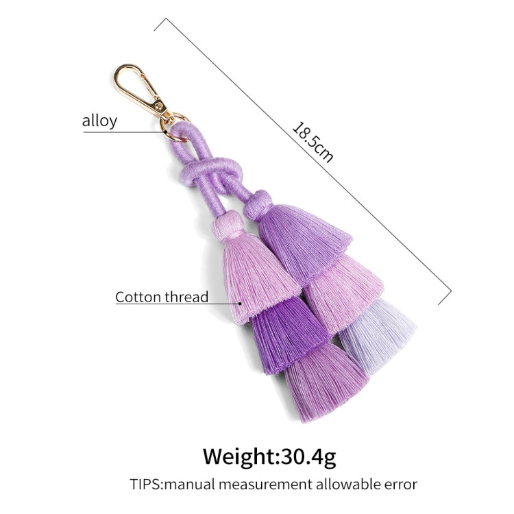 2 PCS Personality Creative Jewelry Pendant Bohemia Tassel Jewelry Pendant Hand-Woven Rope Knot Bag Keychain, Style:K68182