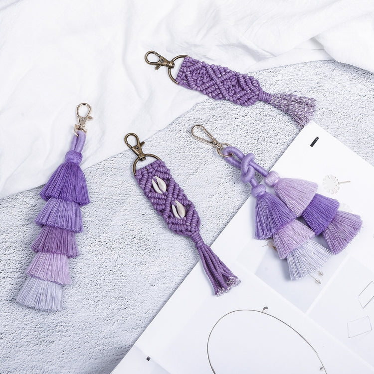 2 PCS Personality Creative Jewelry Pendant Bohemia Tassel Jewelry Pendant Hand-Woven Rope Knot Bag Keychain, Style:K68009