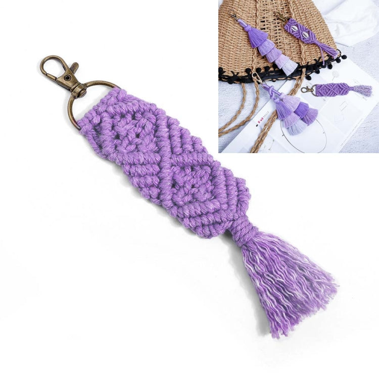 2 PCS Personality Creative Jewelry Pendant Bohemia Tassel Jewelry Pendant Hand-Woven Rope Knot Bag Keychain, Style:K68150